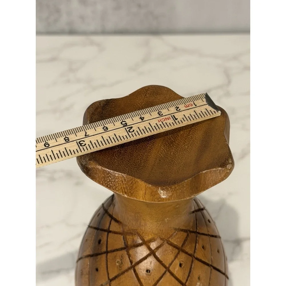 Vintage Monkey Pod Wood Candle Holder Hand Crafted Carved Hawaiian 8